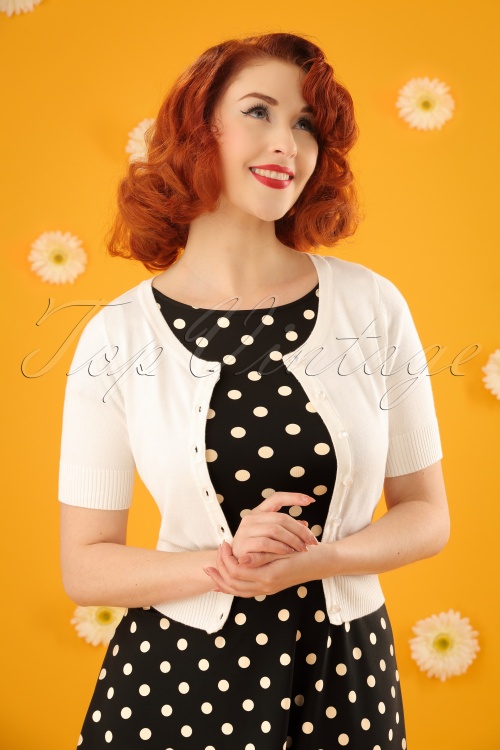 Bunny - 50s Wendi Cardigan in Ivory