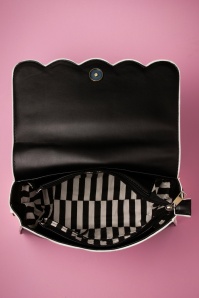 Lola Ramona - Stella Striped Bow Handbag Années 50 en Noir et Blanc 3