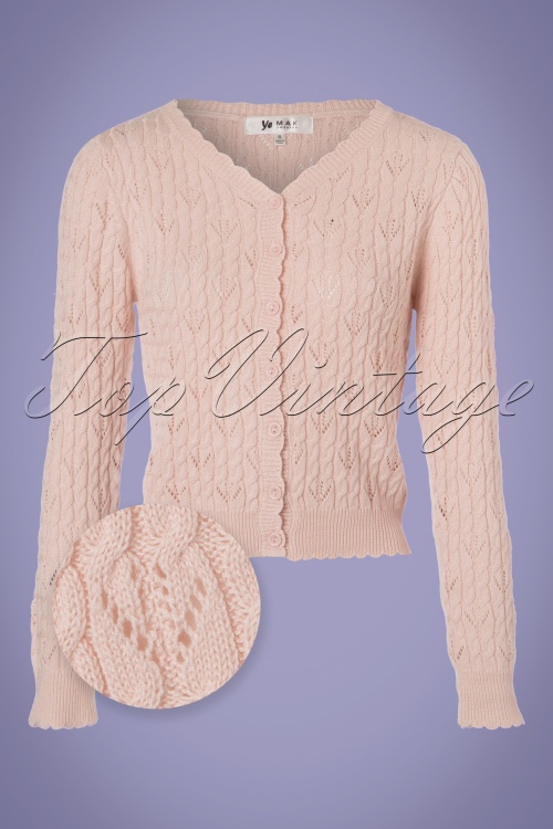 60s Claudia Cardigan in Blush