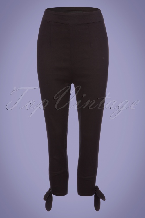 Collectif Clothing - Anna Caprihose in Schwarz 3