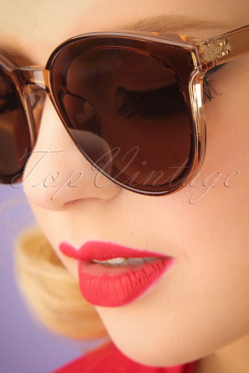 Day&Eve by Go Dutch Label - Revival Transparent Sunglasses Années 60 en Brun 2