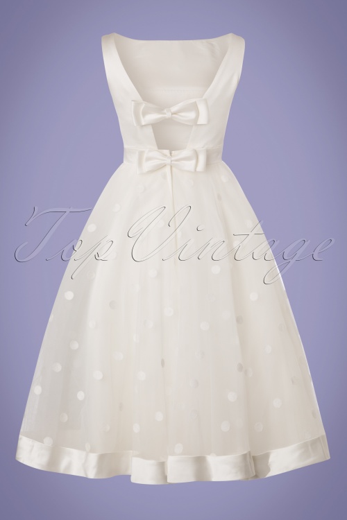 Vixen - 50s Meagan Polkadot Bridal Gown in Ivory White 2