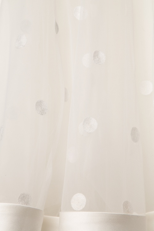 Vixen - 50s Meagan Polkadot Bridal Gown in Ivory White 6