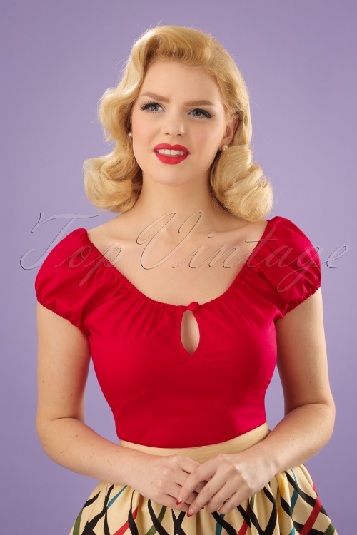 Bunny - 50s Melissa Top in Red
