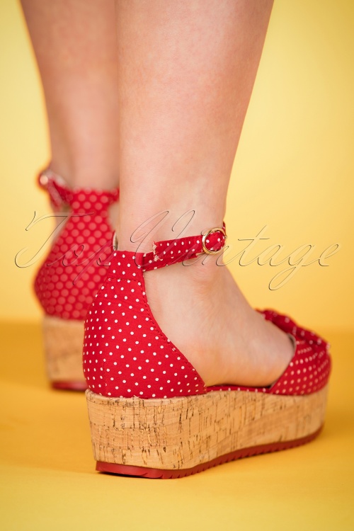 red polka dot sandals