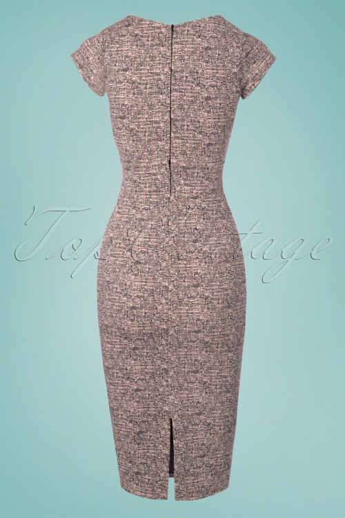 Vintage Chic for Topvintage - Josie Bow Pencil Dress Années 50 en Mélange Rose 2