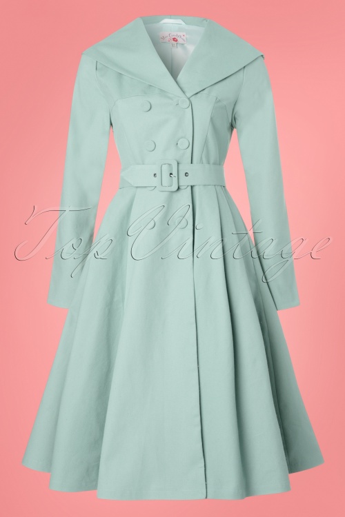 Miss Candyfloss - 50s Antonella Swing Trench Coat in Mint 2