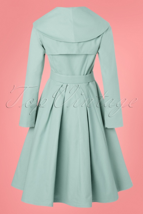 Miss Candyfloss - 50s Antonella Swing Trench Coat in Mint 6