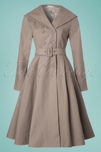 Miss Candyfloss - 50s Antonella Swing Trench Coat in Sand 3