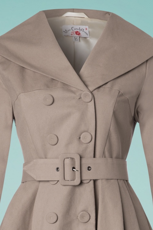 Miss Candyfloss - Antonella Swing Trench Coat Années 50 en Sable 5
