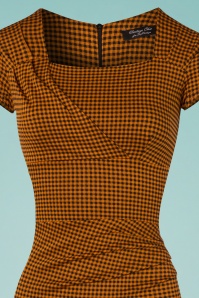 Vintage Chic for Topvintage - 50s Laila Gingham Pencil Dress in Amber 4