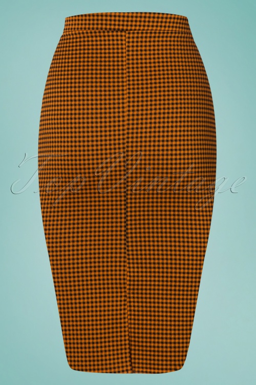 Vintage Chic for Topvintage - Luann Gingham Pencil Skirt Années 50 en Ambre 3