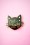 Little Arrow - Cat Lady Gold Plated Enamel Keychain Années 60 en Noir