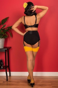What Katie Did - Retro Seamed Stockings Années 40 en Jaune Moutarde