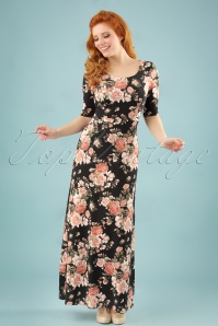 Mikarose - 70s Michelle Floral Maxi Dress in Black 3