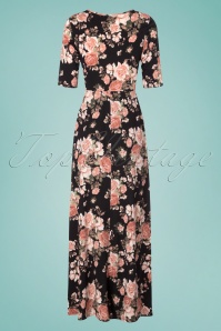 Mikarose - 70s Michelle Floral Maxi Dress in Black 6