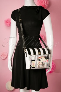 Vendula - 50s Vintage Biscuit Shop Box Bag in Black and White 6