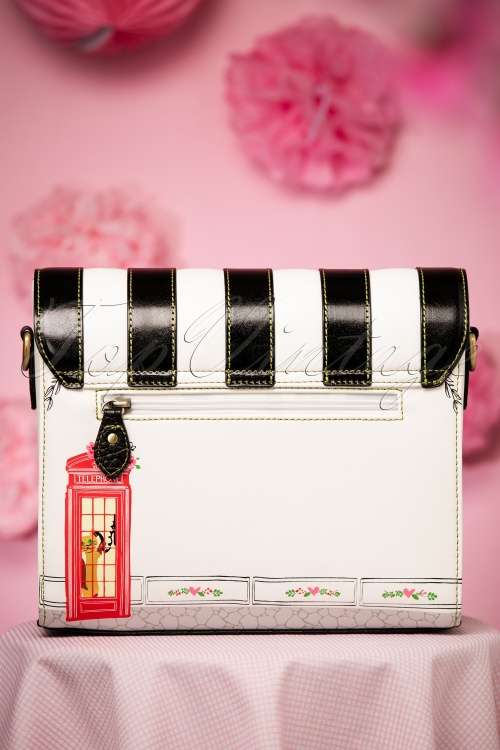 Vendula - 50s Vintage Biscuit Shop Box Bag in Black and White 5