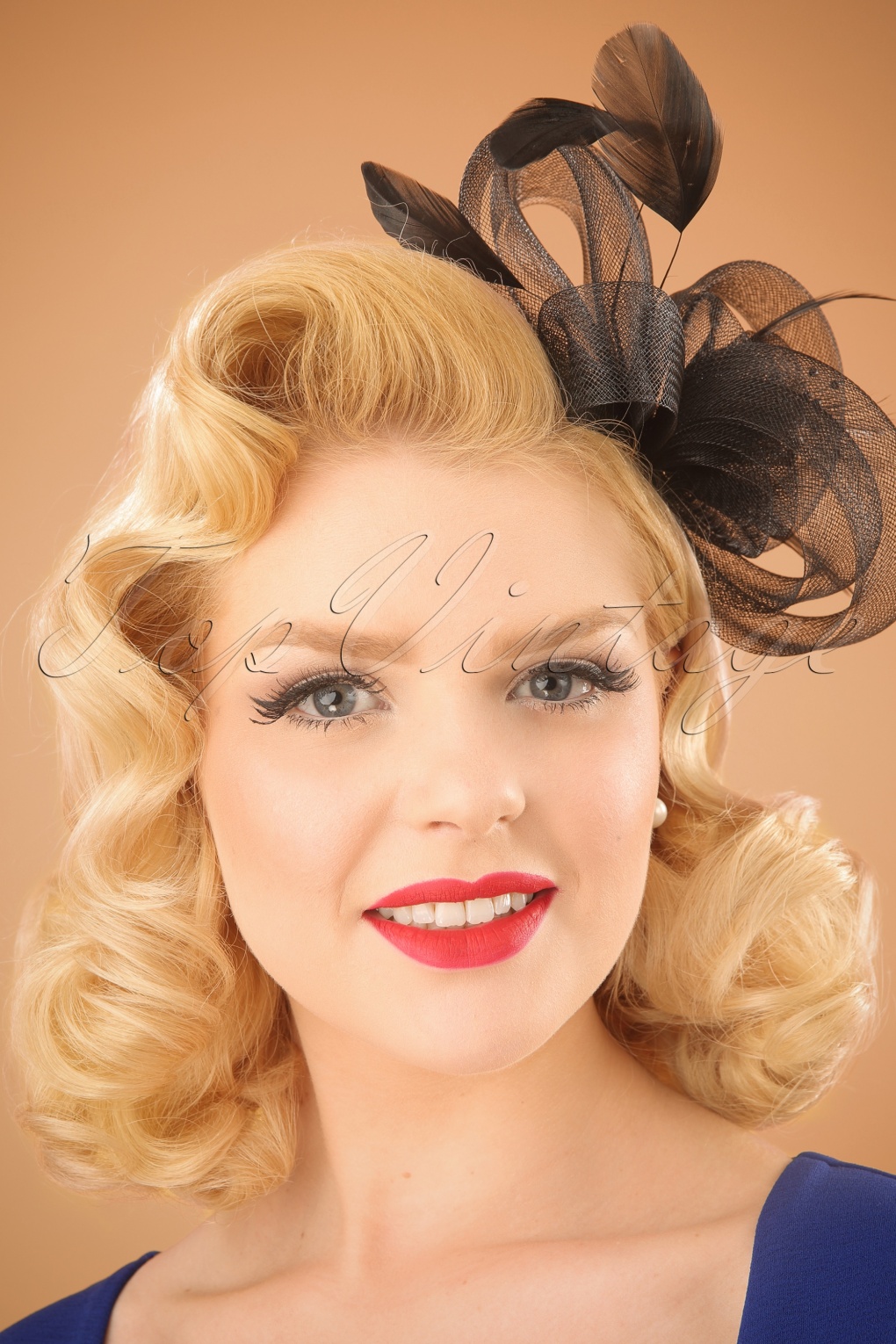 50s Victoria Fascinator in Black