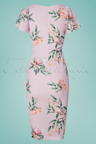Vintage Chic for Topvintage - Lilly Floral Pencil Dress Années 50 en Lilas 6