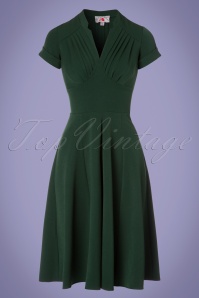 Miss Candyfloss - 50s Elena Gia Swing Dress in Emerald 2