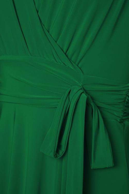 Vintage Chic for Topvintage - Lenora midi-jurk in smaragdgroen 5