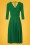 Vintage Chic for Topvintage - Lenora midi-jurk in smaragdgroen 2