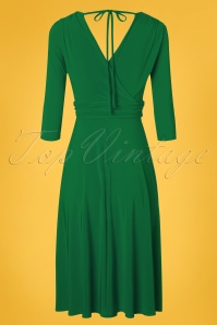 Vintage Chic for Topvintage - Lenora midi-jurk in smaragdgroen 3