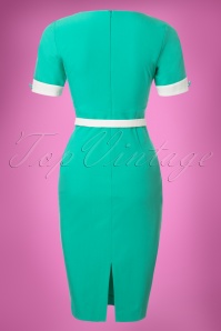 Glamour Bunny - 50s Annie Pencil Dress in Turquoise 6