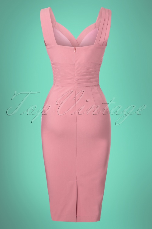 Glamour Bunny - 50s Trinity Pencil Dress in Rose 6