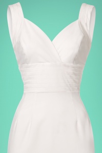 Glamour Bunny - 50s Trinity Pencil Dress in Off White 6