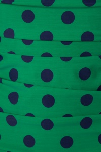 Esther Williams - Klassiek badpak uit één stuk met polkadots in groen en marineblauw 4