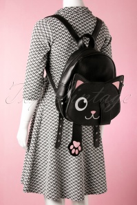 Banned Retro - 50s A Cat With Tricks Backpack in Black 8