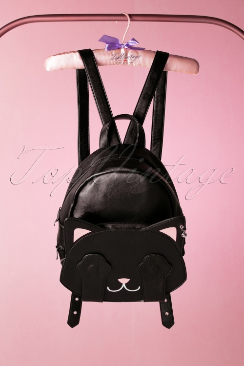 Banned Retro - A Cat With Tricks Backpack Années 50 en Noir