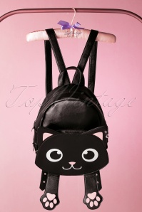 Banned Retro - 50s A Cat With Tricks Backpack in Black 2