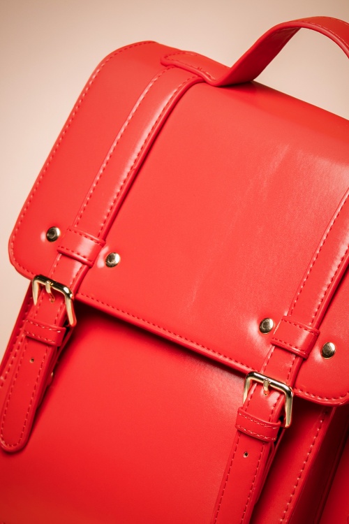 Banned Retro - Cohen Handbag Années 60 en Rouge Radieux 3