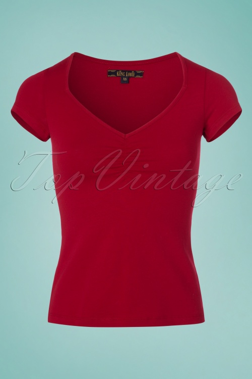 King Louie - 50s Diamond Top in Red 2