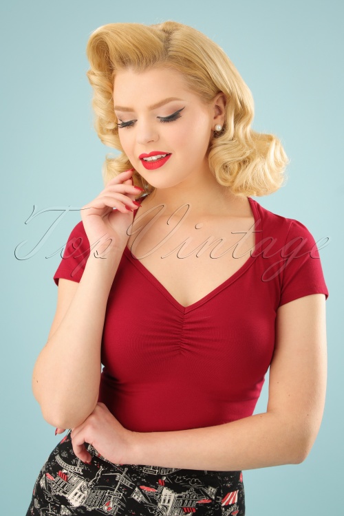 King Louie - 50s Diamond Top in Red
