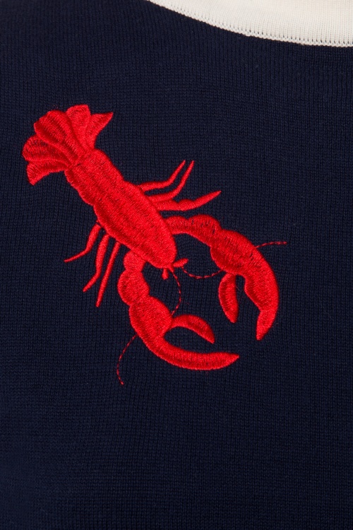 Collectif Clothing - Armanda Lobster Jumper Années 50 en Bleu Marine 4