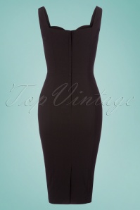 Collectif Clothing - Anita Pencil Dress Années 50 en Noir 5