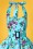 Vixen 50s Blue Retro Halter Floral Swing dress 102 39 10974 20150302 0001V