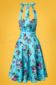 Bunny - May Day Halfter-Swing-Kleid in Sky Blue 9