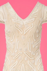GatsbyLady - Vegas Flapper-jurk met franjes in crème 4