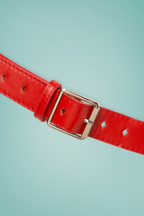 Collectif Clothing - Bethany Diamond Belt Années 50 en Rouge 2