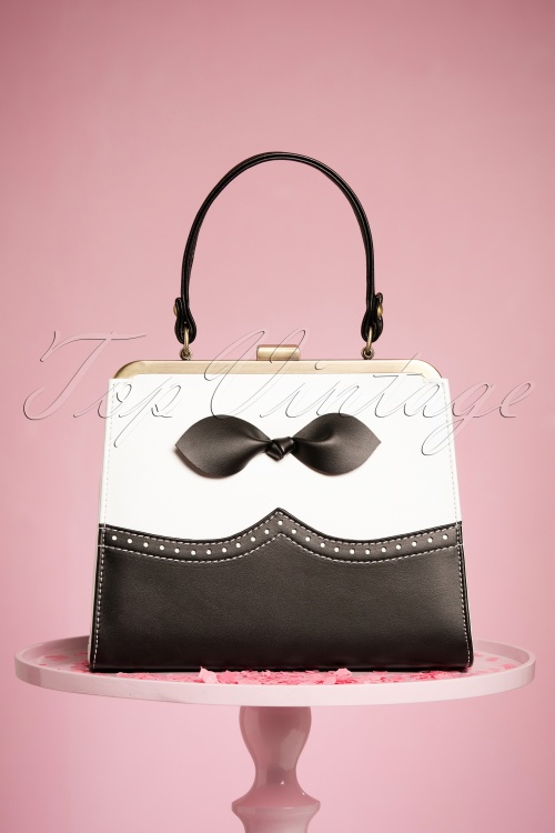  - Rachel Classy Handtasche in Schwarz und Weiß