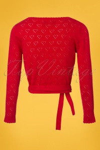 Collectif Clothing - 40s Darcy Wrap Cardigan in Red 3