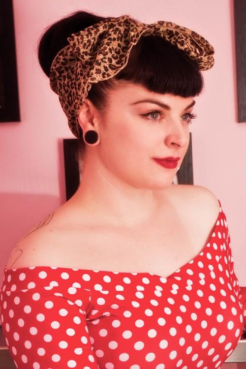 ZaZoo - Vintage 50s Retro Polka Dot Hair Scarf in Red