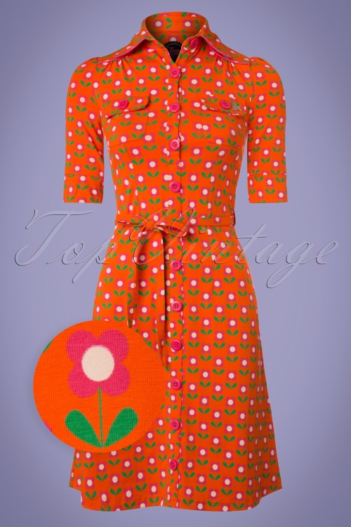 Tante Betsy - Betsy Bloms Dress Années 60 en Orange