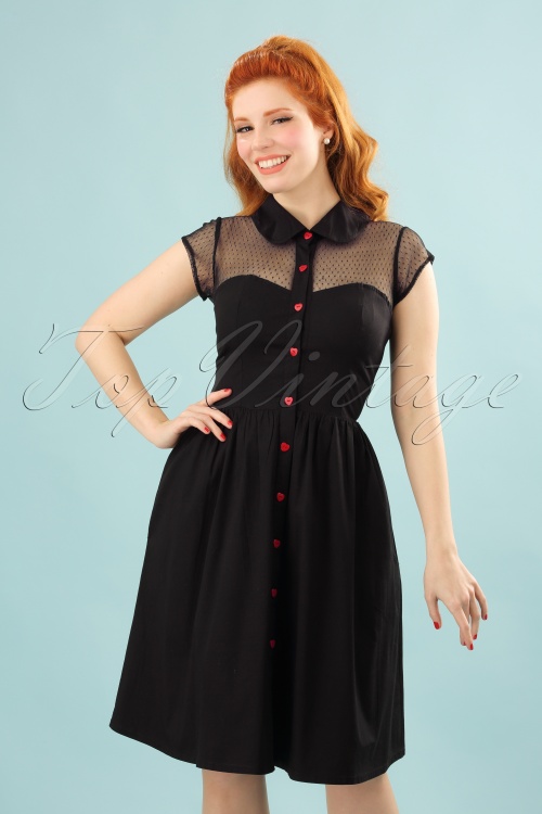 Timeless - 50s Heart Dress in Black and Red 4