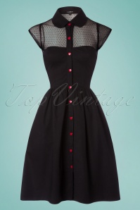 Timeless - Heart Dress Années 50 en Noir et Rouge 2